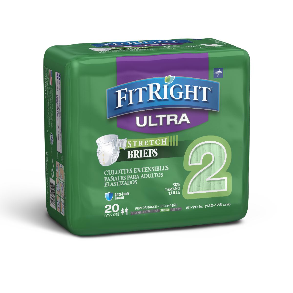 FitRight Stretch Ultra Incontinence Briefs with Center Tab - Orbit Medical