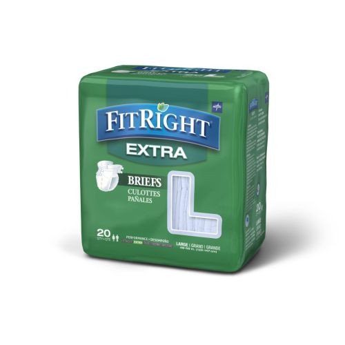 20-Pack FitRight EXTRA UNDERWEAR, MODERATE, MEDIUM 28-40, ADULT DIAPERS  BRIEFS